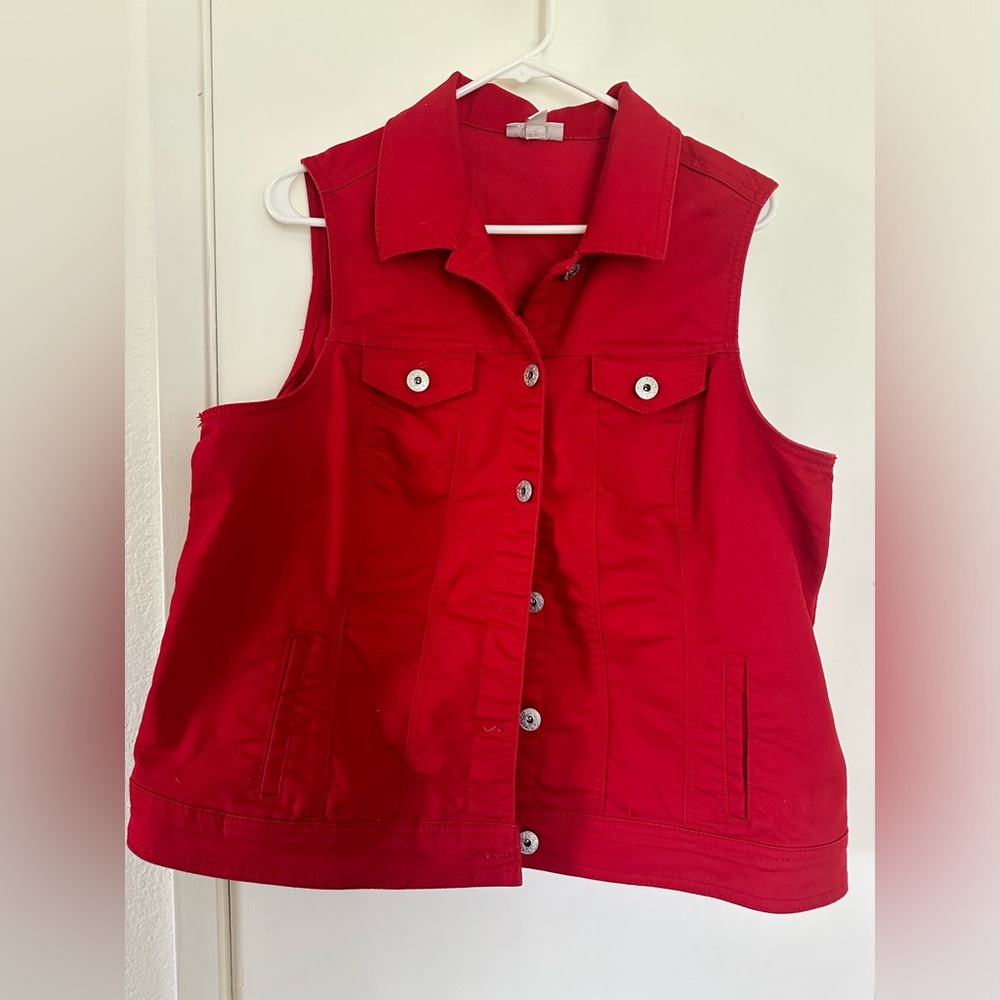 DB established red denim vest - Picture 4 of 8